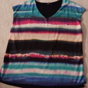 SALE 2/$10 REBEL Colorful Striped Top 2X